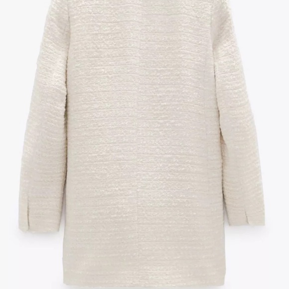 Zara textured double breast frock coat cream nwt - Picture 7 of 9